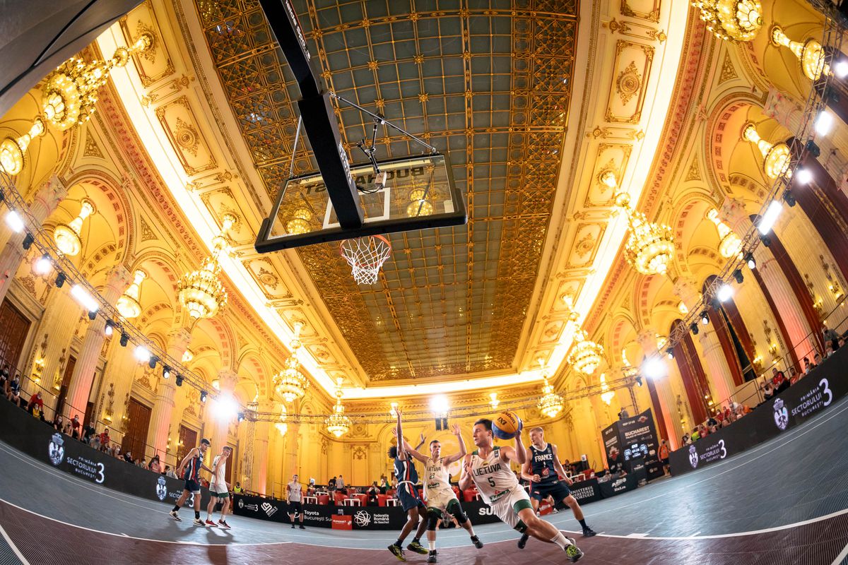Sala Unirii din Palatul Parlamentului, transformată în teren de baschet! » România, în semifinalele FIBA 3x3 World Finals