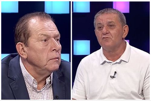 Helmut Duckadam (în stânga) și Marius Lăcătuș, la DigiSport