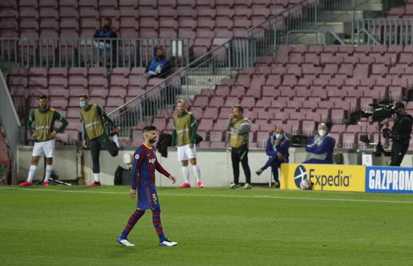 BARCELONA - FERENCVAROS. Pique, gest de neînțeles! ROȘU direct la 3-0 și ratează confruntarea cu Juventus