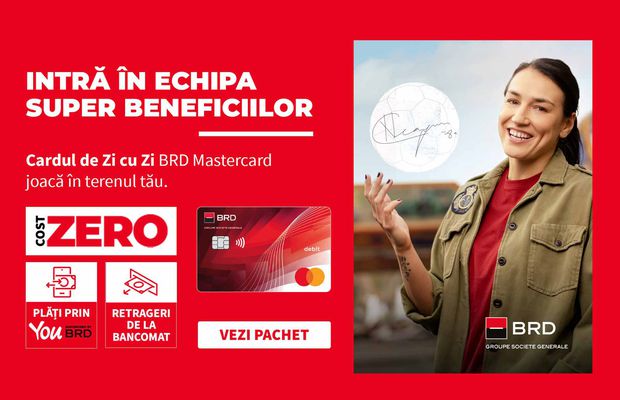 Cardul de Zi cu Zi BRD Mastercard joacă în terenul tău