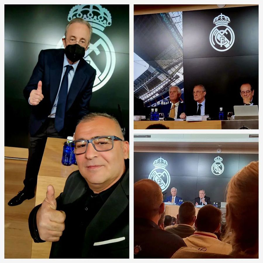 Marian Spânu, alături de Florentino Perez, președintele lui Real Madrid/ foto: Instagram @Marian Madridista Fața mai puțin cunoscută a lui Cristiano Ronaldo » Dezvăluirile primului socio român din istoria lui Real Madrid: „Am lucrat la el acasă. Mi s-a părut inuman, a uitat că a fost sărac”