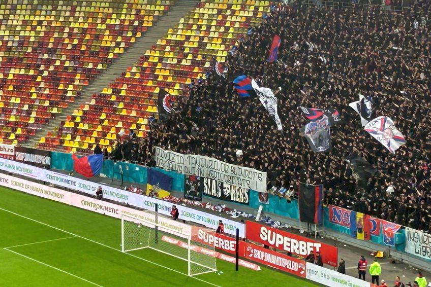 Ultrașii FCSB i-au ironizat pe dinamoviști la împlinirea a 20 de ani de existență