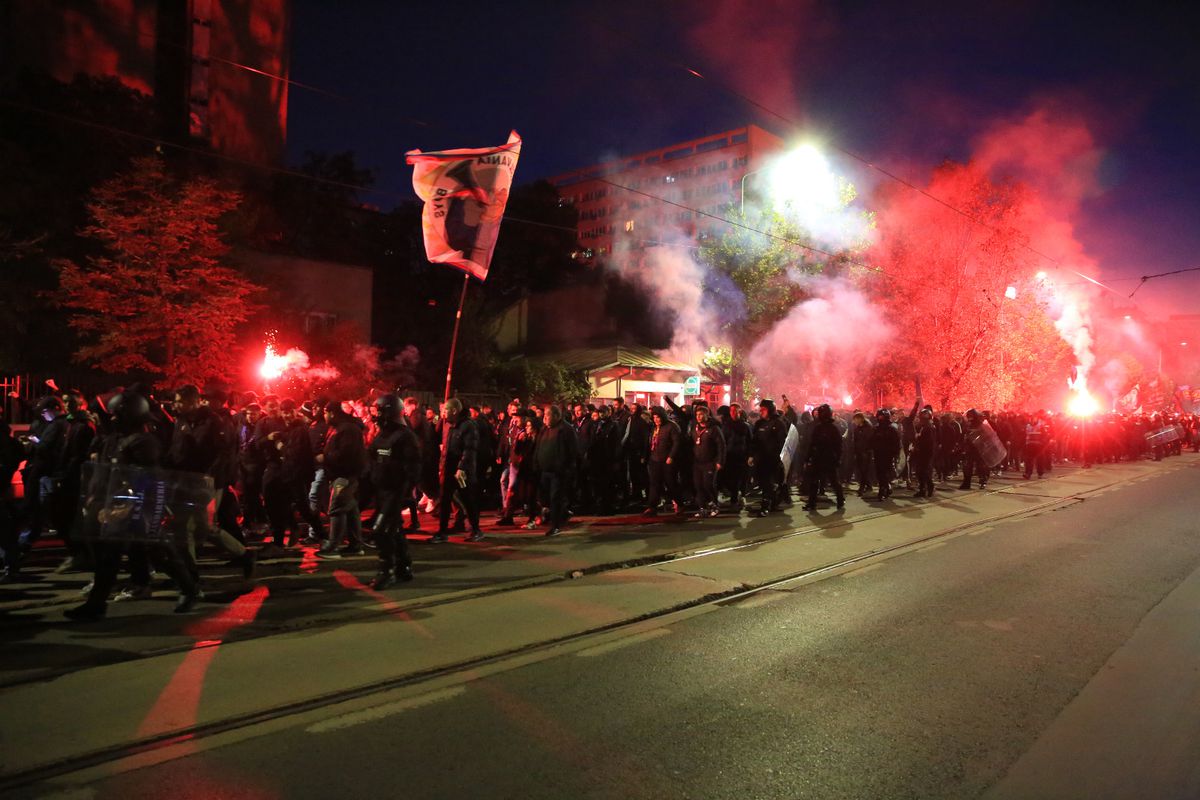 Corteo FCSB, imagini surprinse de Ionuț Iordache în drumul spre Arena Națională