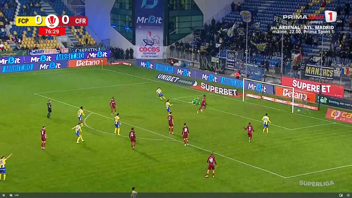 Golul marcat de Denis Radu în Petrolul - CFR Cluj