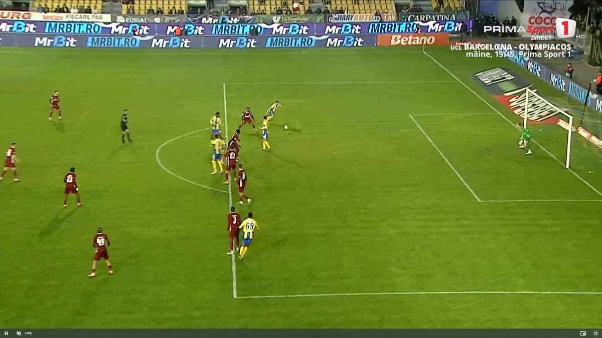 Golul marcat de Denis Radu în Petrolul - CFR Cluj