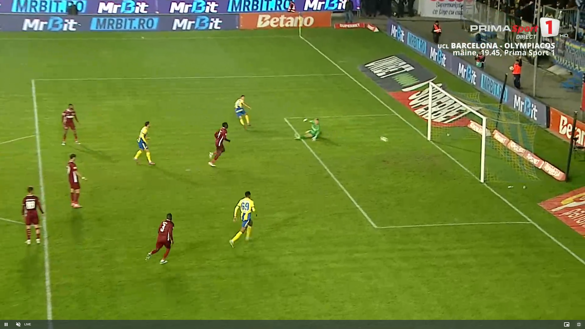 Golul marcat de Denis Radu în Petrolul - CFR Cluj