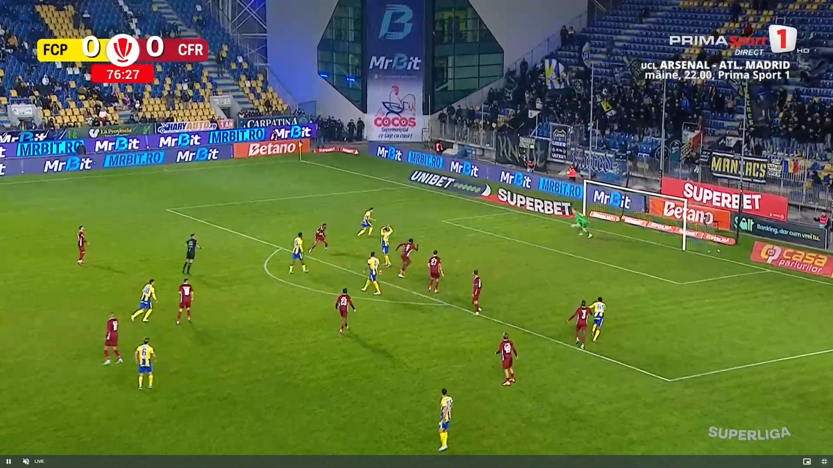 Golul marcat de Denis Radu în Petrolul - CFR Cluj