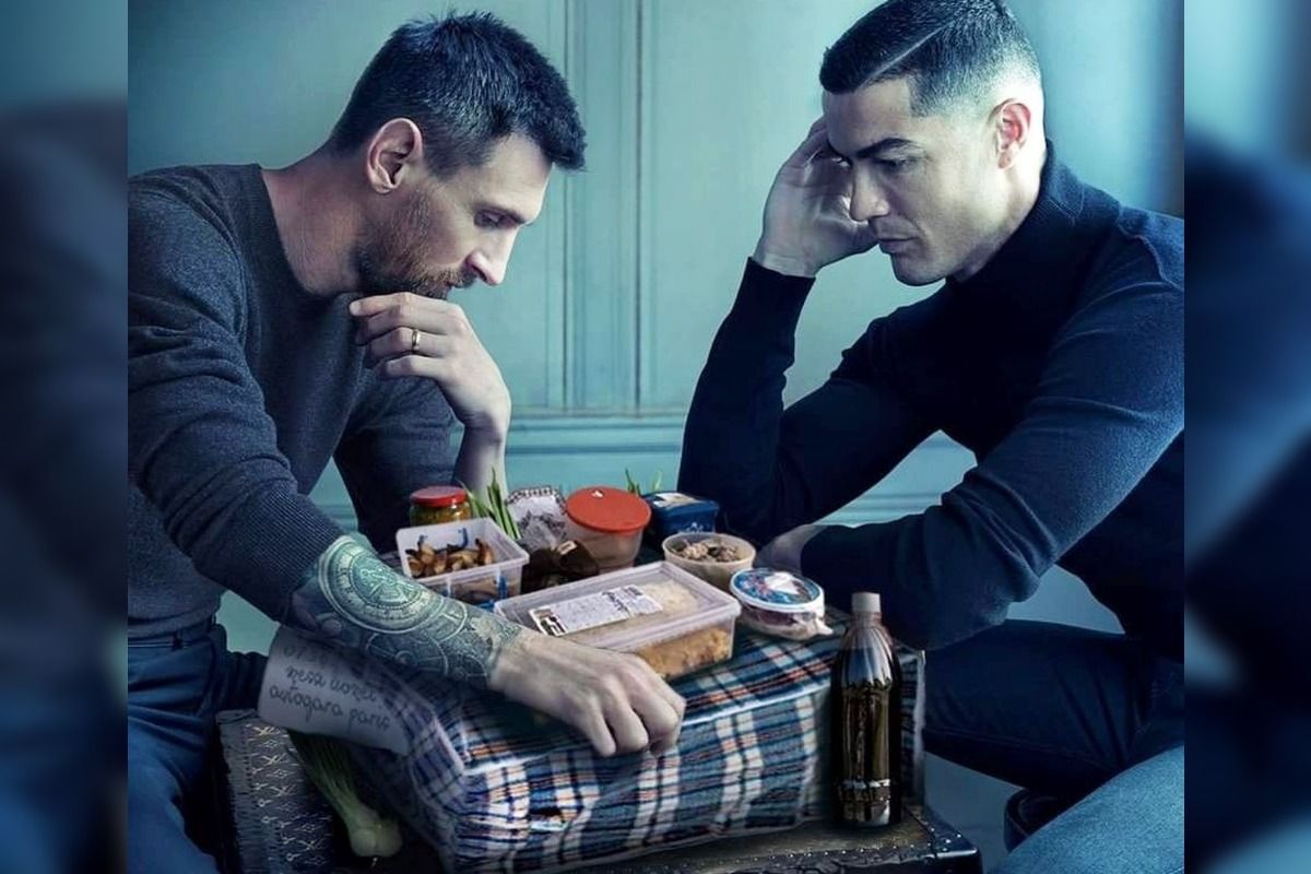 „Când primești pachetul de acasă” » Cele mai bune 7 glume pe seama fotografiei cu Messi și Ronaldo care a „dărâmat” internetul