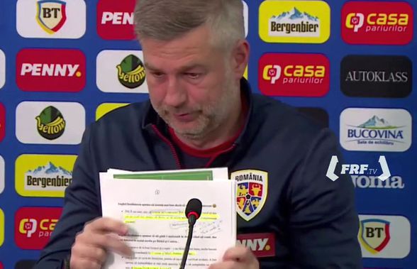 Foile secrete ale lui Edi » Reporterii GSP au surprins la conferința de presă notițele pregătite de selecționer: „Anghel Iordănescu spunea că sunteți...”