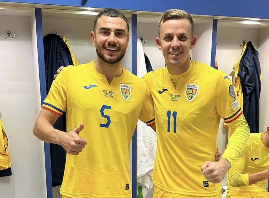 Vladimir Screciu și Nicușor Bancu, juveții naționalei / Sursă foto: Facebook@ Universitatea Craiova Edi i-a dat peste nas lui Rotaru » Finanțatorul Universității a pierdut pariul zgomotos făcut la începutul campaniei