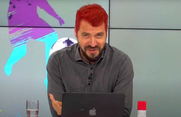 Costin Ștucan s-a ținut de promisiune: a apărut vopsit „roșu turbat” la GSP Live! „Am ajuns să înțeleg fotbaliștii”
