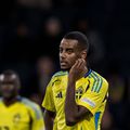 Alexander Isak, 50 de selecții și 15 goluri la naționala Suediei, nedumerit după reușita anulată cu VAR în meciul cu Azerbaidjan (6-0), din Liga C a Nations League / Foto: Imago