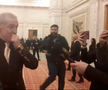 Gigi Becali a luat microfonul unui reporter în Parlamentul României, foto: captură video puterea.ro