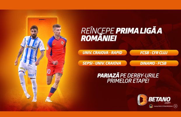 Campionatul României revine în forță pe Betano! Cote maxime pentru primele meciuri din 2022