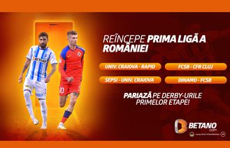 Campionatul României revine în forță pe Betano! Cote maxime pentru primele meciuri din 2022