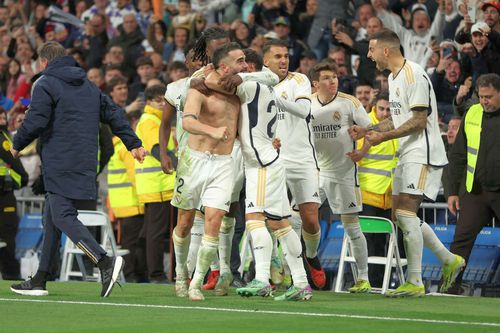 Real Madrid a câștigat cu Almeria, scor 3-2, în etapa #21 din La Liga. Madrilenii erau conduși cu 0-2 la pauză, dar au revenit incredibil și au câștigat cu un gol în minutul 90+9/ foto Guliver/GettyImages