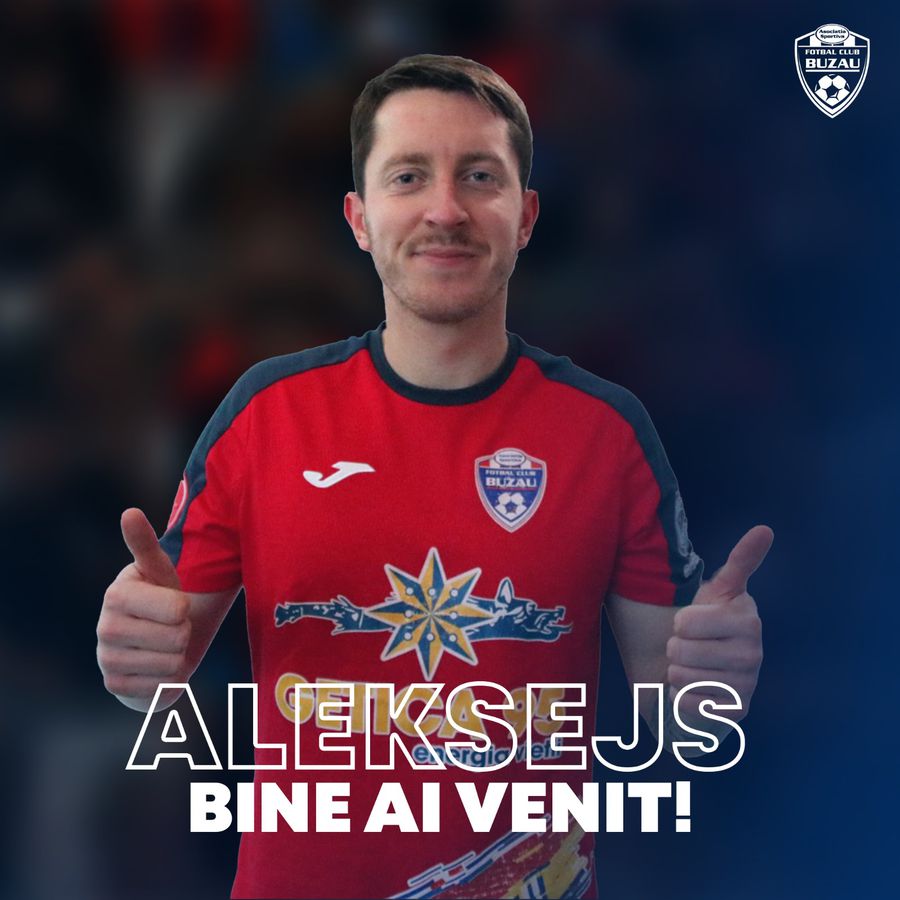 Gloria Buzău l-a prezentat pe Aleksejs Saveljevs // foto: Facebook Gloria Buzău „Bine ai venit!” » Clubul din Superliga a adus un internațional care a jucat în cupele europene în acest sezon