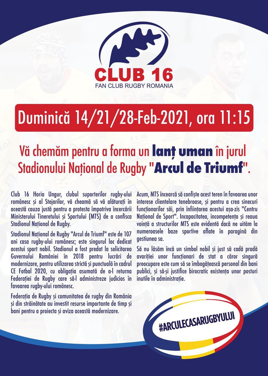 FOTO EXCLUSIV Un nou protest la stadionul „Arcul de Triumf”! Fanii rugby-ului îi atacă pe Novak și Stroe