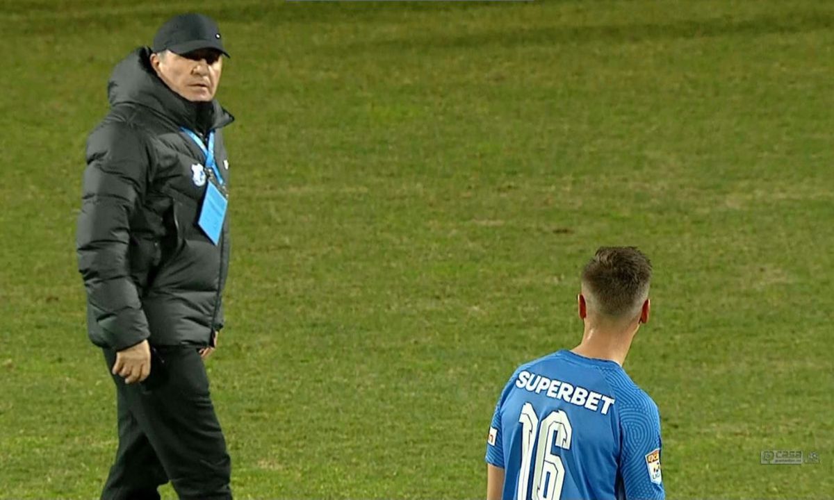 Dragoș Nedelcu, certat de Gică Hagi după Farul - FC Argeș 0-1 / FOTO: Capturi @TV Digi Sport 1