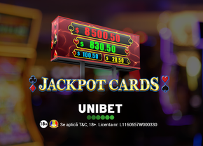 Jackpot Cards EGT a depășit 1.100.000 RON în Cazinoul Unibet și poate fi acordat la orice rotire