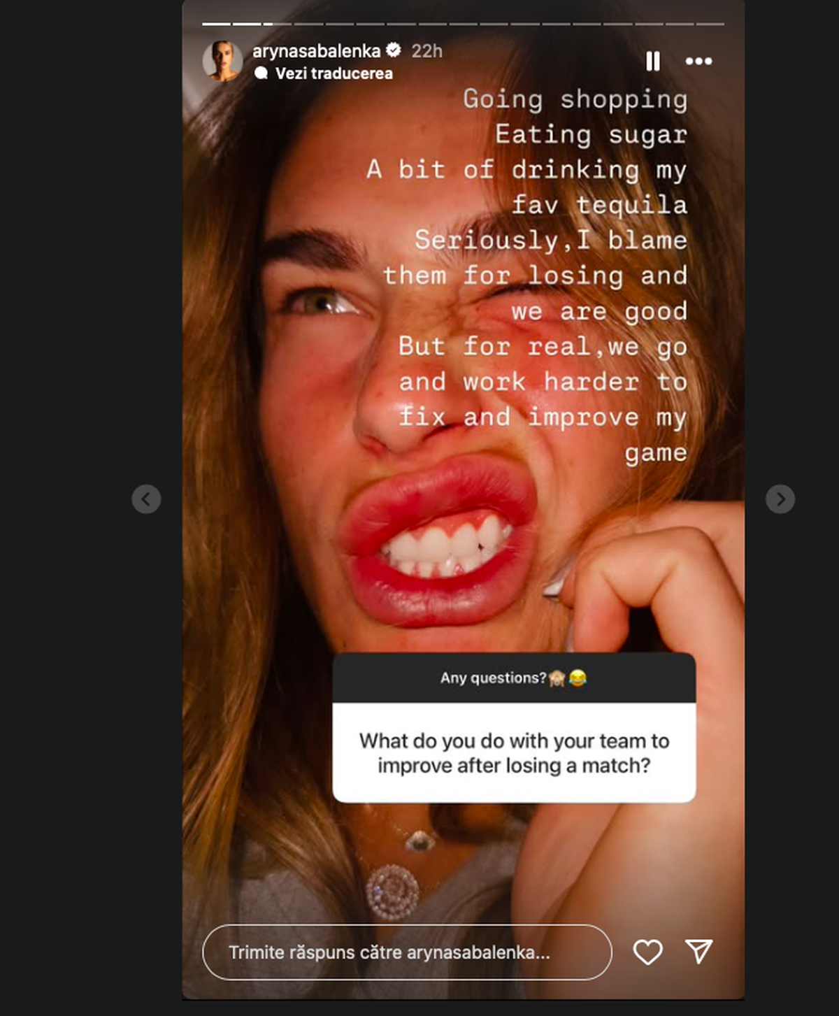 Sabalenka, Instagram