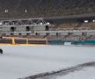 Gazonul Arenei Naționale, acoperit de zăpadă în ziua meciului Rapid - Dinamo