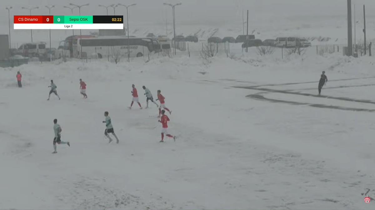 CS Dinamo - Sepsi se dispută pe un teren acoperit de zăpadă