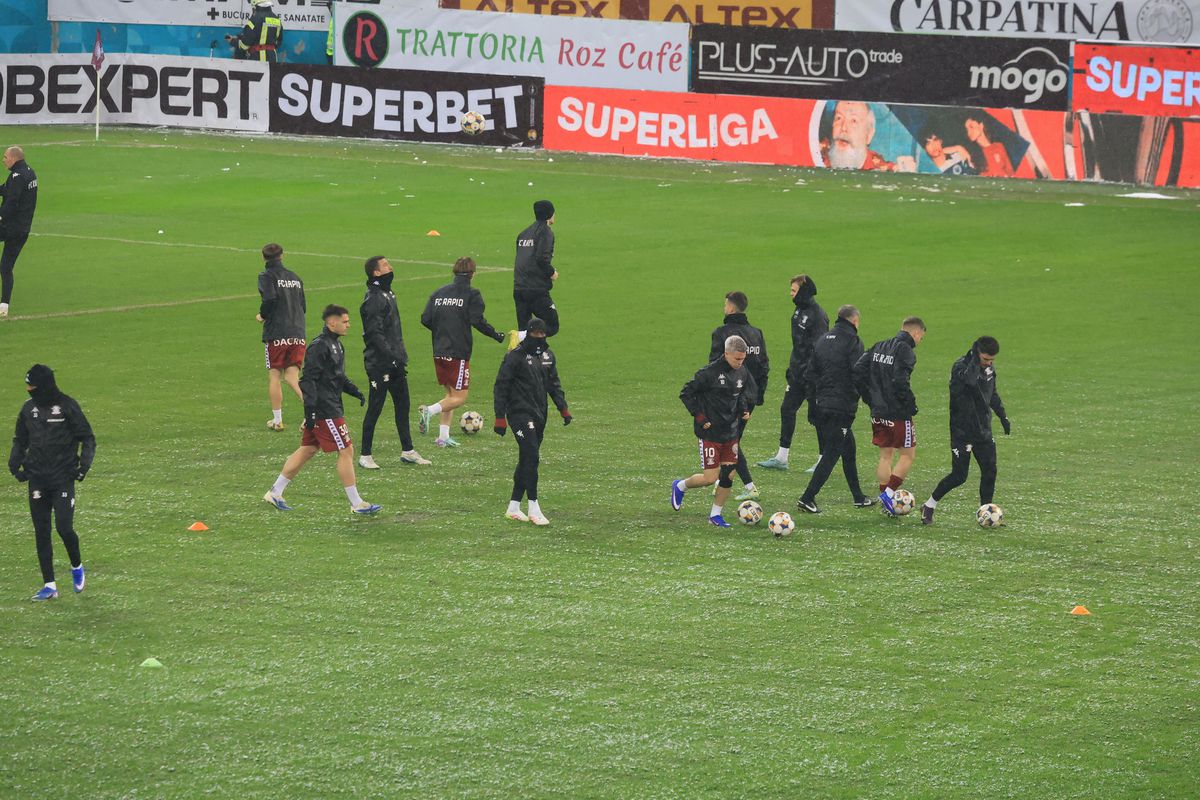Imagini de la încălzire înainte de Rapid - Dinamo, 21.02.2026