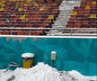 Gazonul Arenei Naționale, acoperit de zăpadă în ziua meciului Rapid - Dinamo