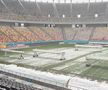 Gazonul Arenei Naționale, acoperit de zăpadă în ziua meciului Rapid - Dinamo