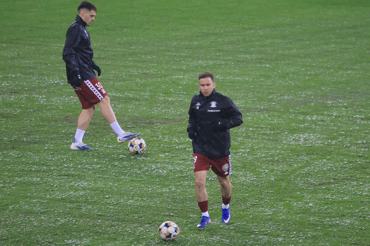 Imagini de la încălzire înainte de Rapid - Dinamo, 21.02.2026