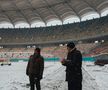 Gazonul Arenei Naționale, acoperit de zăpadă în ziua meciului Rapid - Dinamo/ foto Facebook @Rapid