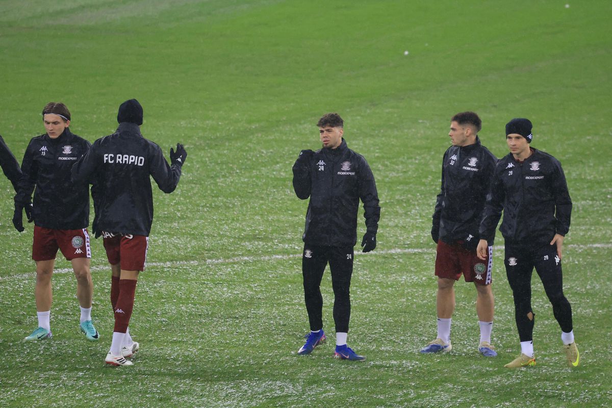 Imagini de la încălzire înainte de Rapid - Dinamo, 21.02.2026