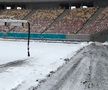 Gazonul Arenei Naționale, acoperit de zăpadă în ziua meciului Rapid - Dinamo
