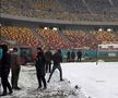 Gazonul Arenei Naționale, acoperit de zăpadă în ziua meciului Rapid - Dinamo