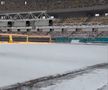 Gazonul Arenei Naționale, acoperit de zăpadă în ziua meciului Rapid - Dinamo