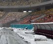 Gazonul Arenei Naționale, acoperit de zăpadă în ziua meciului Rapid - Dinamo
