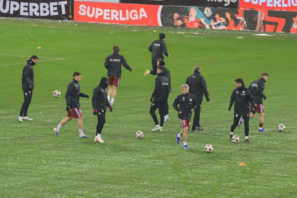 Imagini de la încălzire înainte de Rapid - Dinamo, 21.02.2026