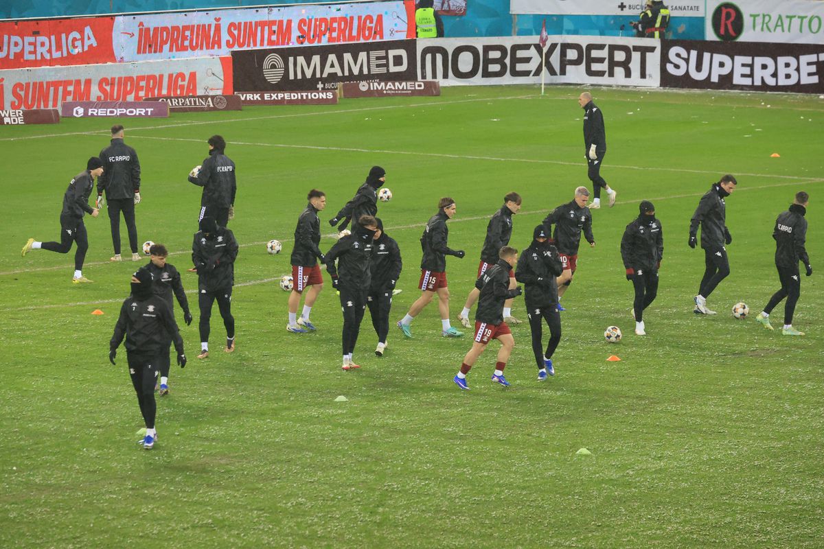 Imagini de la încălzire înainte de Rapid - Dinamo, 21.02.2026