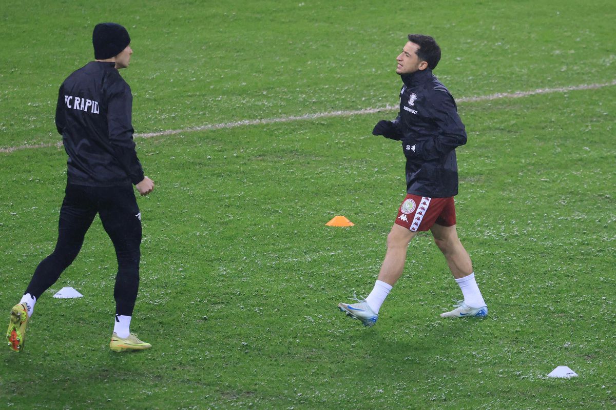 Imagini de la încălzire înainte de Rapid - Dinamo, 21.02.2026