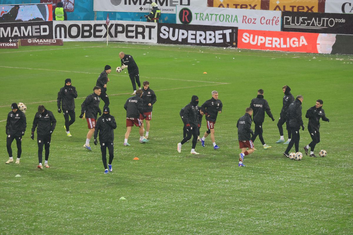 Imagini de la încălzire înainte de Rapid - Dinamo, 21.02.2026