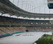 Gazonul Arenei Naționale, acoperit de zăpadă în ziua meciului Rapid - Dinamo/ foto Facebook @Rapid