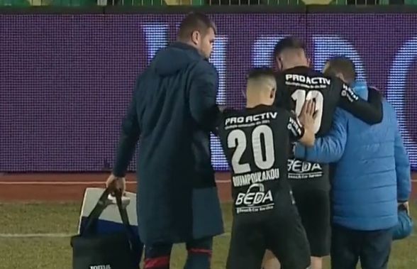 Moment violent în Liga 1: „Are un hematom foarte mare, e desfigurat”