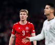 Rasmus Hojlund a celebrat în stilul lui Cristiano Ronaldo în Danemarca - Portugalia