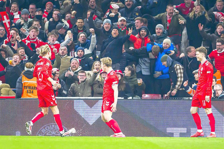 Rasmus Hojlund, după ce a marcat în Danemarca - Portugalia // foto: Imago Images
