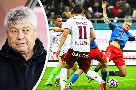 Mircea Lucescu, stânga / duelul Denis Ciobotariu vs Daniel Bîrligea, dreapta, fotomontaj: Daiana Păduraru