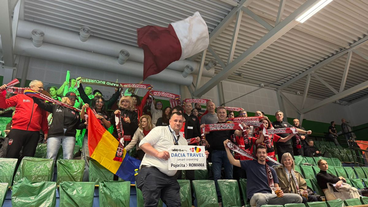Fanii Gloriei Bistrița susțin echipa Rapidului în Danemarca