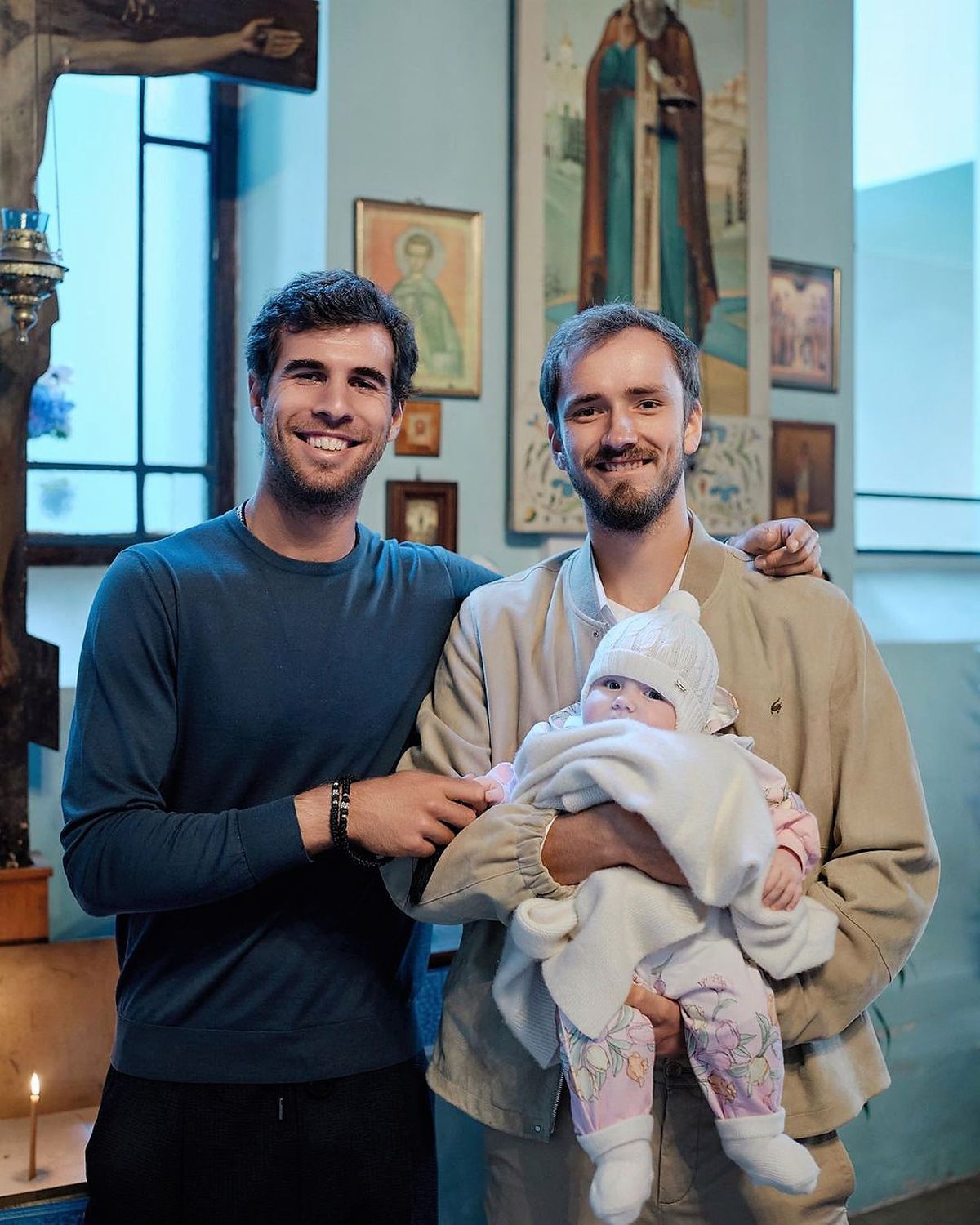 Daniil Medvedev și-a botezat fetița! Nașul Andrey Rublev: „Trebuie să mă rog pentru ea zilnic"