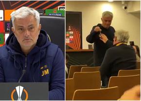 Jose Mourinho și-a întrerupt conferința pentru a-i da unui ziarist olandez un breloc cu trofeul Conference League