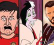 Caricatură cu Harry Maguire, Cruella și David De Gea, după Sevilla - Manchester United 3-0/ foto: Twitter
